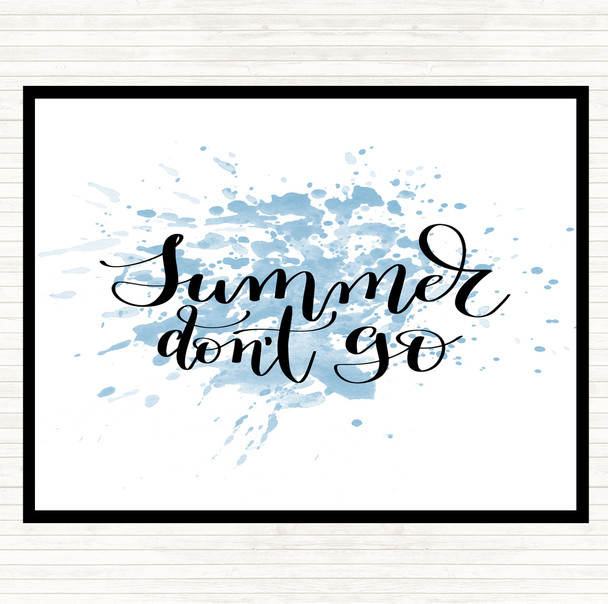 Blue White Summer Don't Go Inspirational Quote Mouse Mat Pad