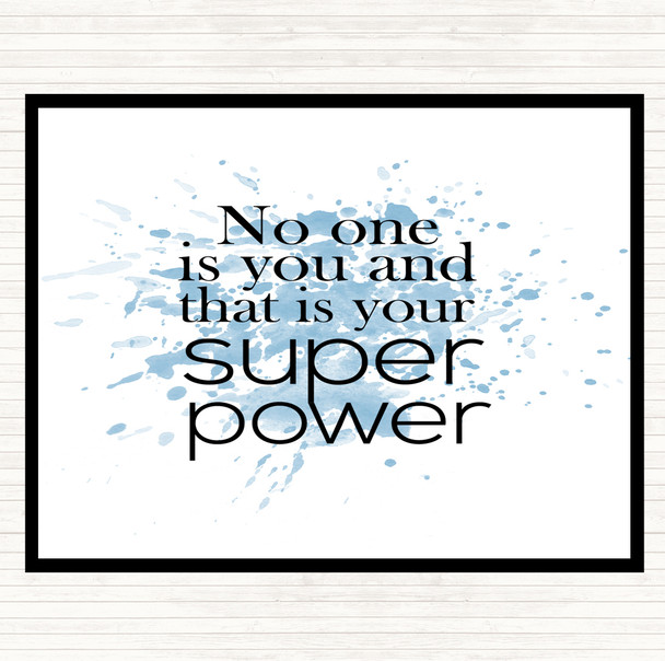 Blue White Super Power Inspirational Quote Mouse Mat Pad