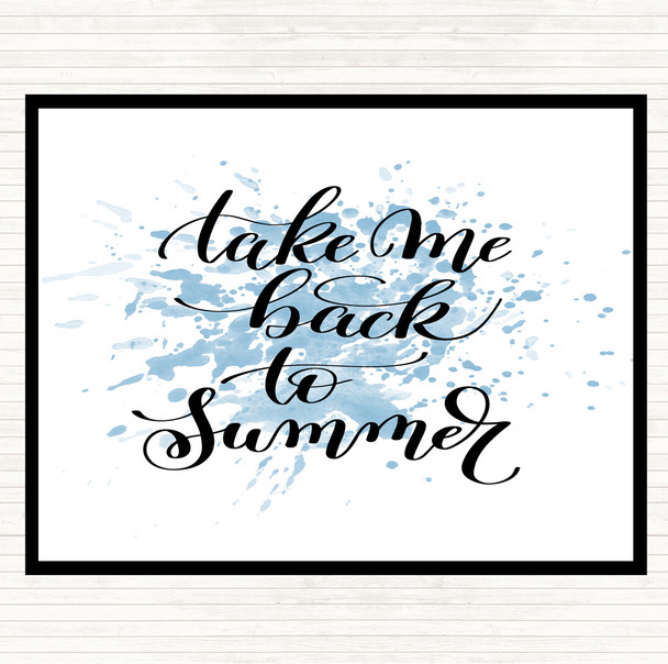 Blue White Take Me Back To Summer Inspirational Quote Mouse Mat Pad