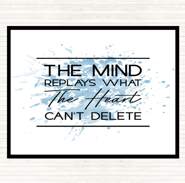Blue White The Mind Replays Inspirational Quote Mouse Mat Pad