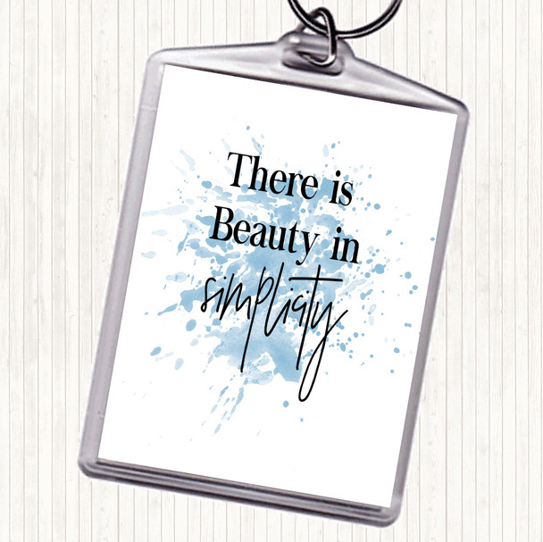 Blue White There Is Beauty Inspirational Quote Bag Tag Keychain Keyring