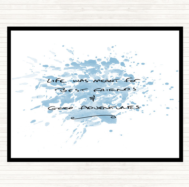 Blue White Best Friends Inspirational Quote Mouse Mat Pad