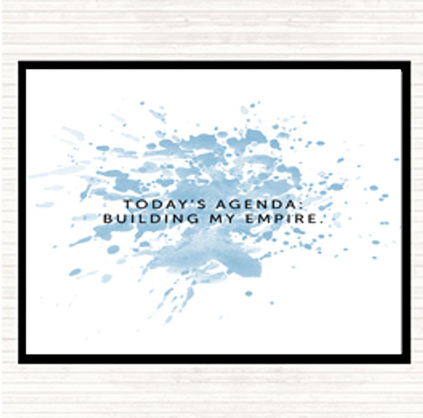 Blue White Todays Agenda Inspirational Quote Mouse Mat Pad