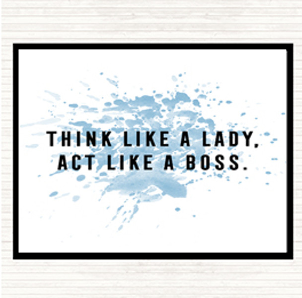 Blue White Act Like A Boss Inspirational Quote Mouse Mat Pad