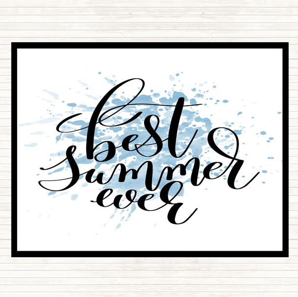 Blue White Best Summer Ever Inspirational Quote Dinner Table Placemat