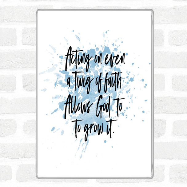 Blue White Twig Of Faith Inspirational Quote Jumbo Fridge Magnet