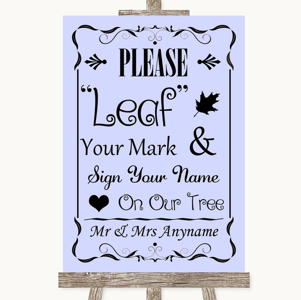 Lilac Fingerprint Tree Instructions Personalised Wedding Sign