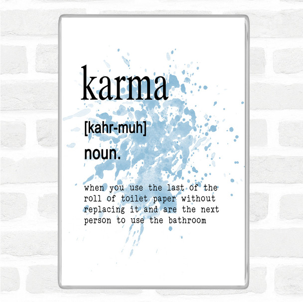Blue White Word Definition Karma Inspirational Quote Jumbo Fridge Magnet