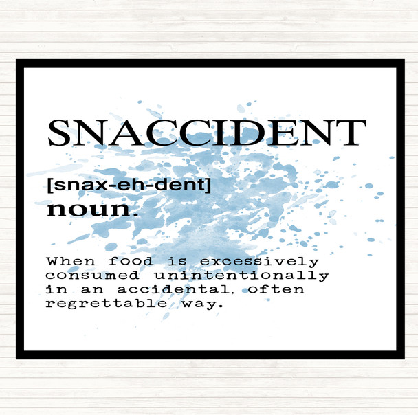 Blue White Word Definition Snaccident Inspirational Quote Dinner Table Placemat