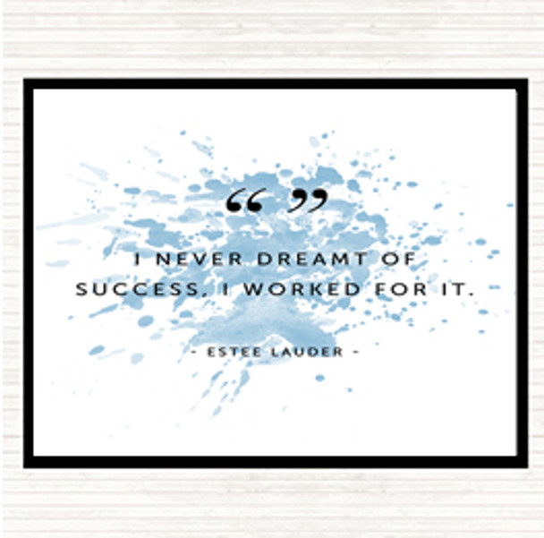 Blue White Worked For Success Inspirational Quote Mouse Mat Pad