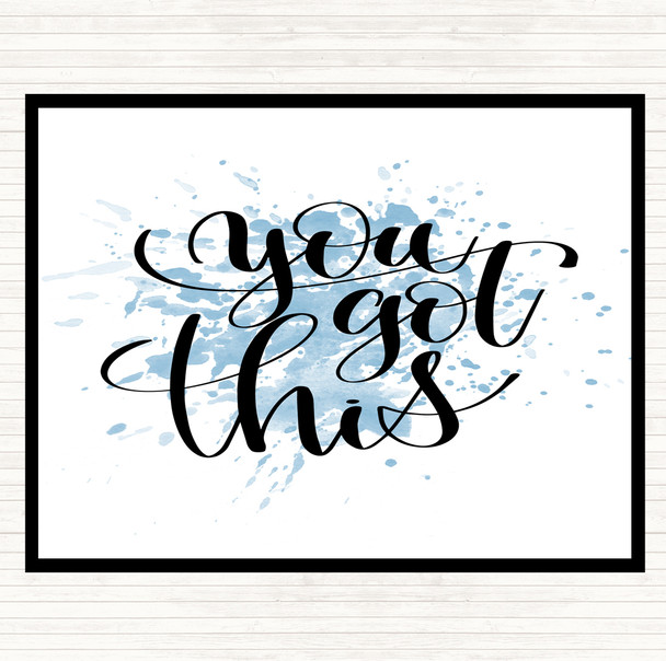 Blue White You Got This Swirl Inspirational Quote Mouse Mat Pad