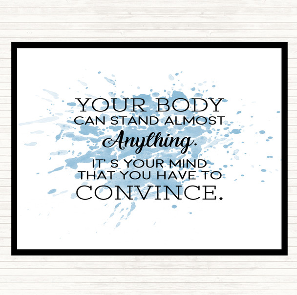 Blue White Your Body Inspirational Quote Dinner Table Placemat
