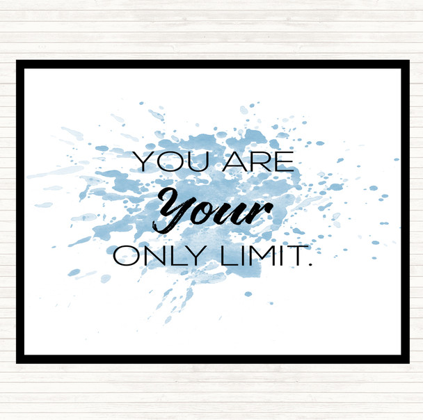 Blue White Your Limit Inspirational Quote Mouse Mat Pad