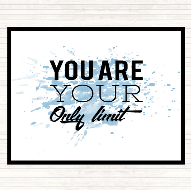 Blue White Your Only Limit Inspirational Quote Mouse Mat Pad