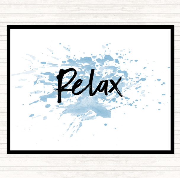 Blue White Bold Relax Inspirational Quote Mouse Mat Pad