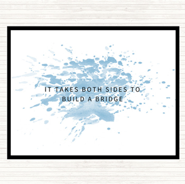 Blue White Both Sides To Build A Bridge Inspirational Quote Mouse Mat Pad