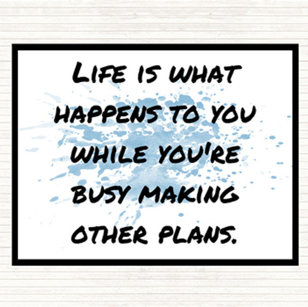 Blue White Busy Making Other Plans Inspirational Quote Mouse Mat Pad