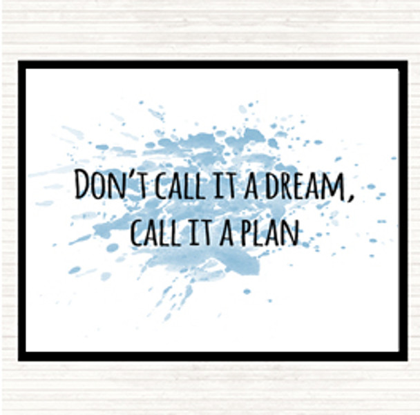 Blue White Call It A Plan Inspirational Quote Mouse Mat Pad