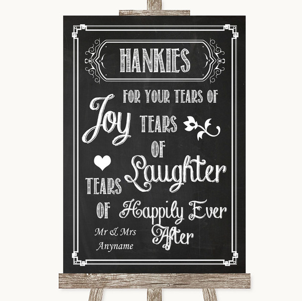 Chalk Sketch Hankies And Tissues Personalised Wedding Sign