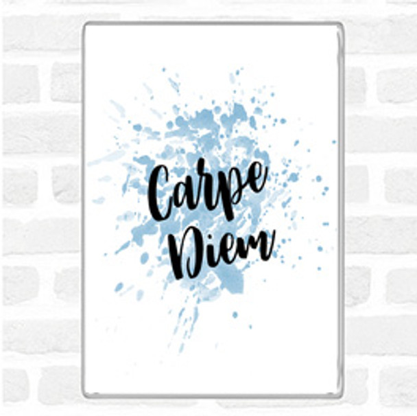 Blue White Carpe Diem Inspirational Quote Jumbo Fridge Magnet