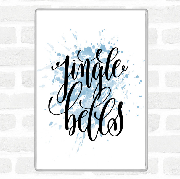 Blue White Christmas Jingle Bells Inspirational Quote Jumbo Fridge Magnet