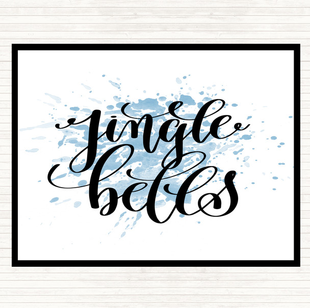 Blue White Christmas Jingle Bells Inspirational Quote Dinner Table Placemat