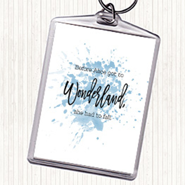 Blue White Alice Fail Inspirational Quote Bag Tag Keychain Keyring