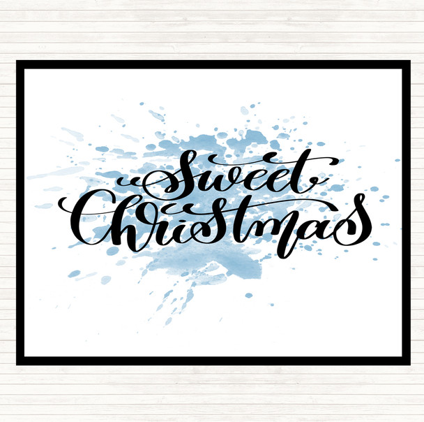 Blue White Christmas Sweet Xmas Inspirational Quote Mouse Mat Pad