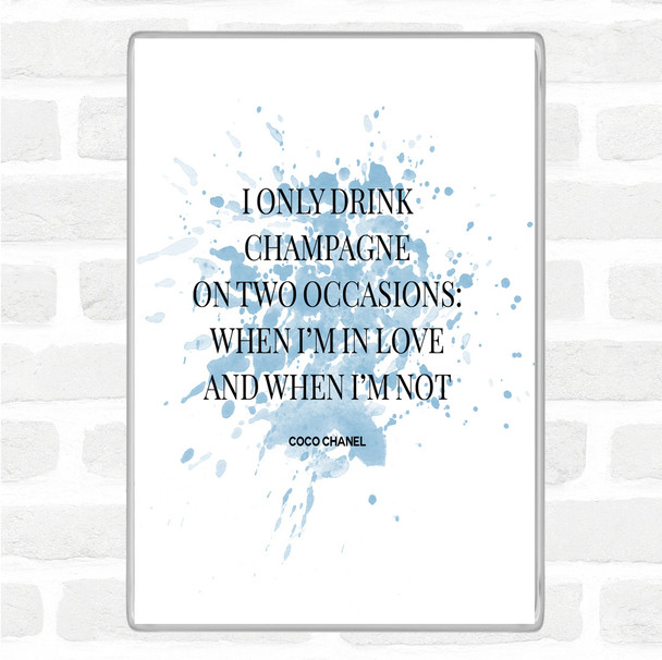 Blue White Coco Chanel Champagne Inspirational Quote Jumbo Fridge Magnet