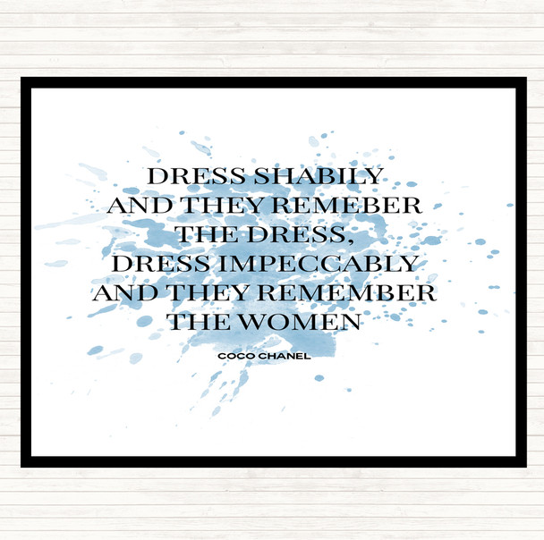 Blue White Coco Chanel Dress Inspirational Quote Mouse Mat Pad