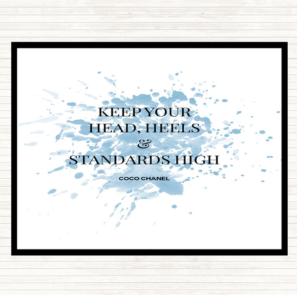 Blue White Coco Chanel High Standard & Heels Quote Mouse Mat Pad