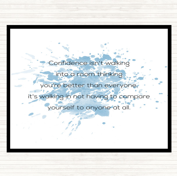 Blue White Confidence Inspirational Quote Mouse Mat Pad