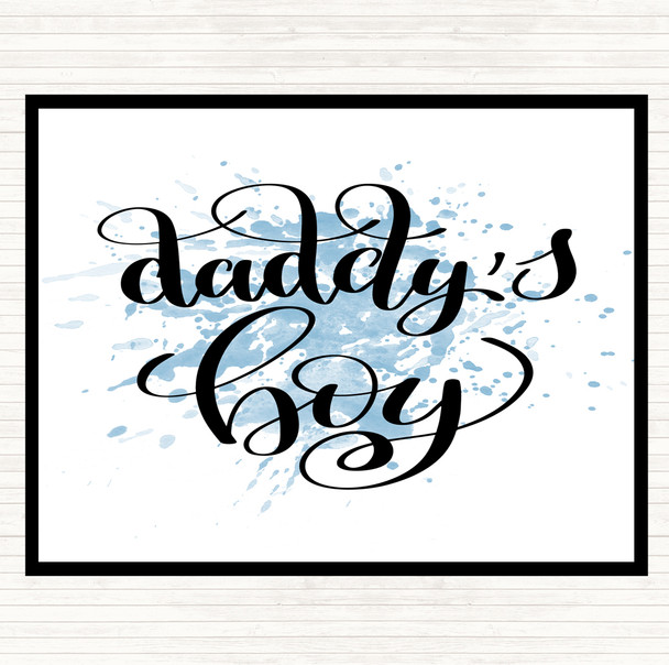 Blue White Daddy's Boy Inspirational Quote Mouse Mat Pad