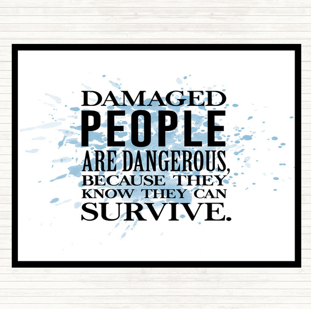 Blue White Damaged People Inspirational Quote Mouse Mat Pad