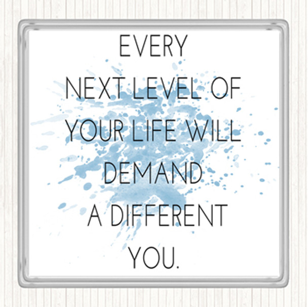 Blue White Demand A Different You Inspirational Quote Drinks Mat Coaster