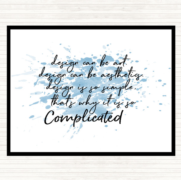 Blue White Design Can Be Art Inspirational Quote Mouse Mat Pad