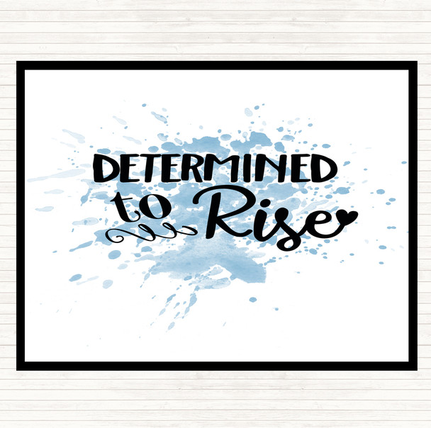 Blue White Determined To Rise Inspirational Quote Mouse Mat Pad