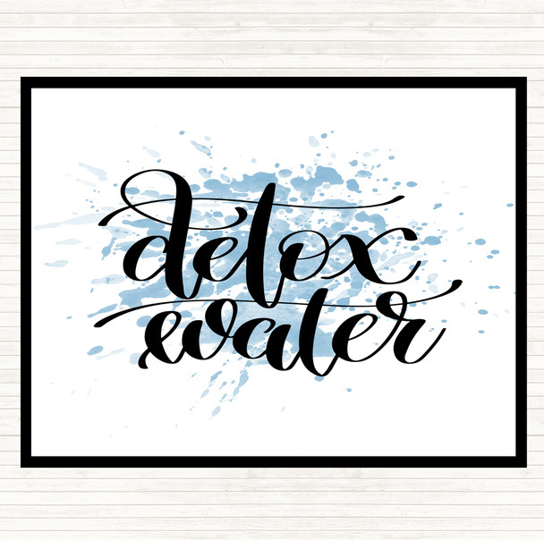 Blue White Detox Water Inspirational Quote Mouse Mat Pad