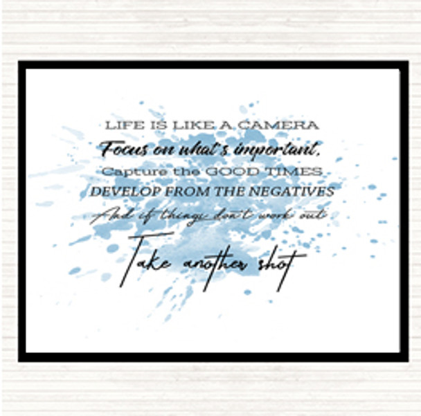 Blue White Develop From Negatives Inspirational Quote Mouse Mat Pad