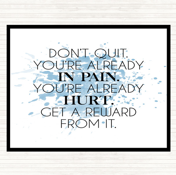 Blue White Already In Pain Inspirational Quote Mouse Mat Pad