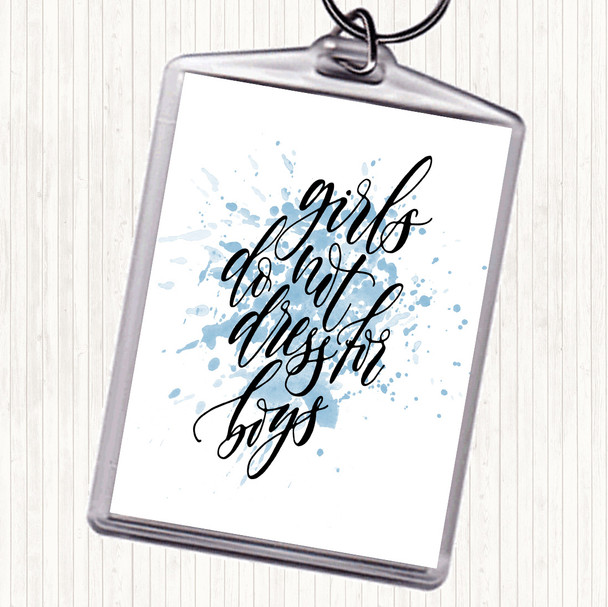 Blue White Dress For Boys Inspirational Quote Bag Tag Keychain Keyring