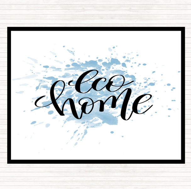 Blue White Eco Home Inspirational Quote Mouse Mat Pad