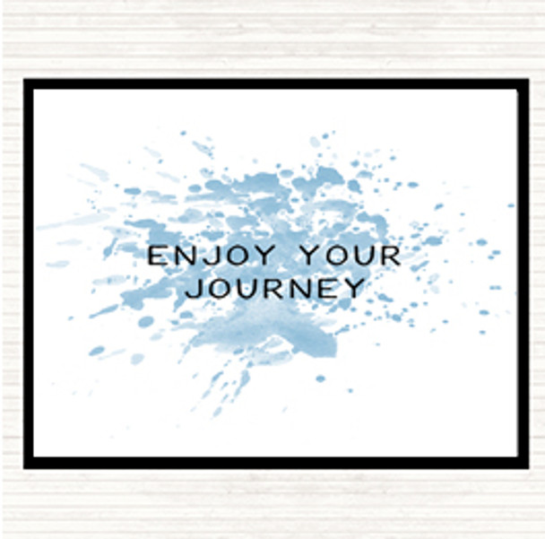 Blue White Enjoy Your Journey Inspirational Quote Mouse Mat Pad