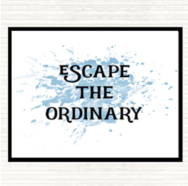 Blue White Escape The Ordinary Inspirational Quote Mouse Mat Pad