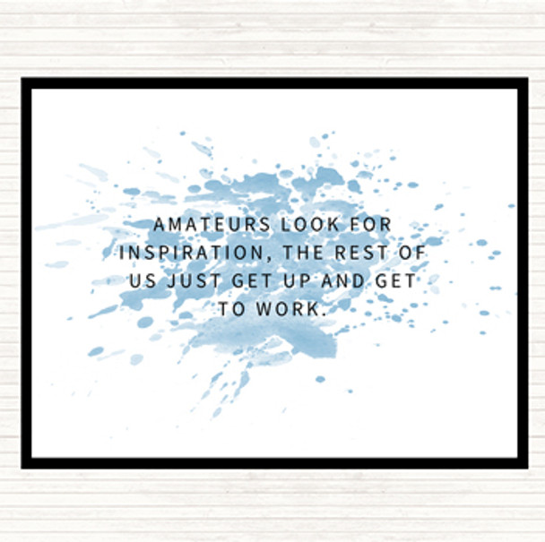 Blue White Amateurs Look For Inspiration Inspirational Quote Mouse Mat Pad