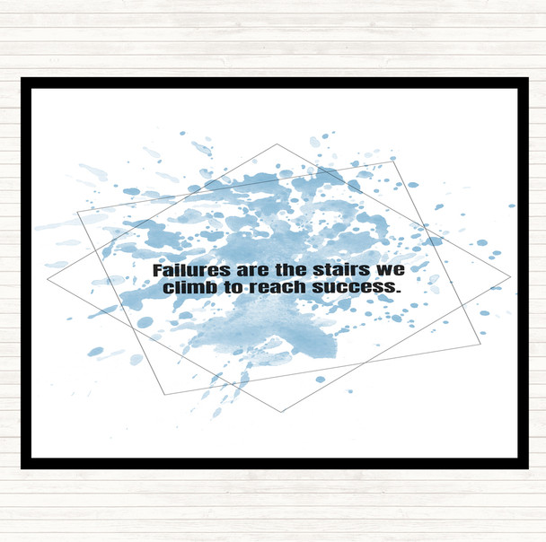 Blue White Failures Stairs Success Inspirational Quote Mouse Mat Pad