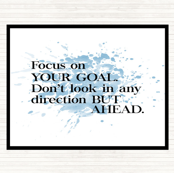 Blue White Focus On Your Goal Inspirational Quote Dinner Table Placemat