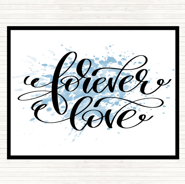 Blue White Forever Love Inspirational Quote Mouse Mat Pad