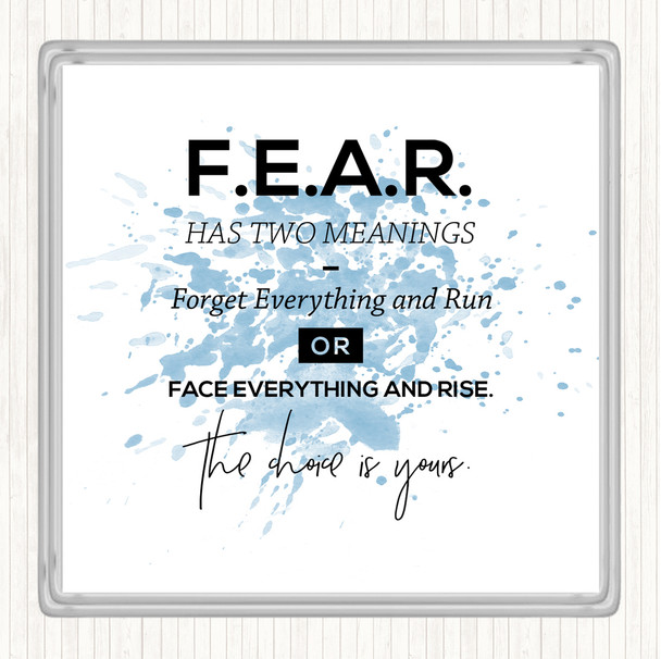 Blue White Forget Everything Inspirational Quote Drinks Mat Coaster