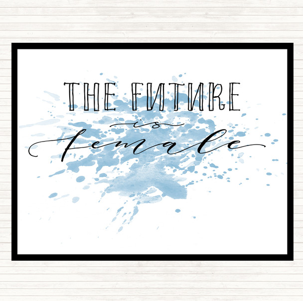 Blue White Future Is Female Inspirational Quote Mouse Mat Pad